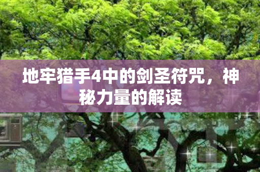 地牢猎手4中的剑圣符咒图片