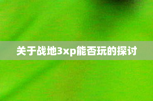 关于战地3xp能否玩的探讨图片