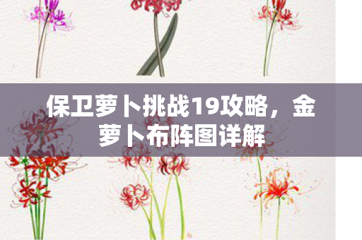 保卫萝卜挑战19攻略图片