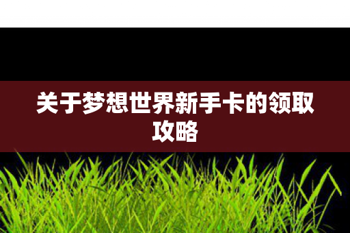 关于梦想世界新手卡的领取攻略图片