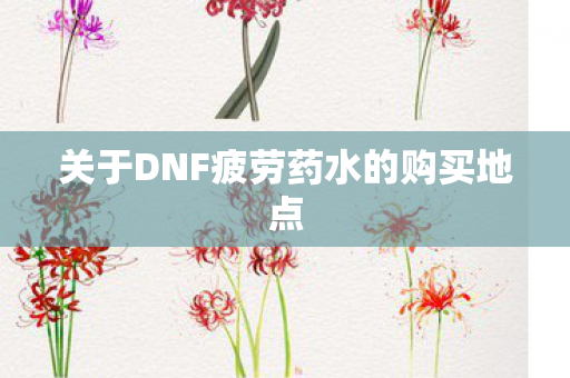 关于DNF疲劳药水的购买地点图片