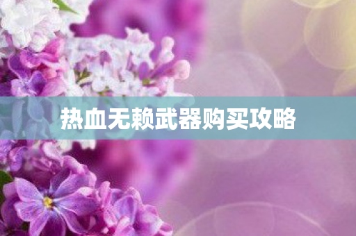 热血无赖武器购买攻略图片