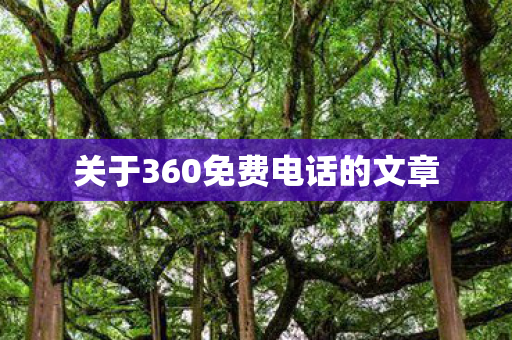 关于360免费电话的文章图片