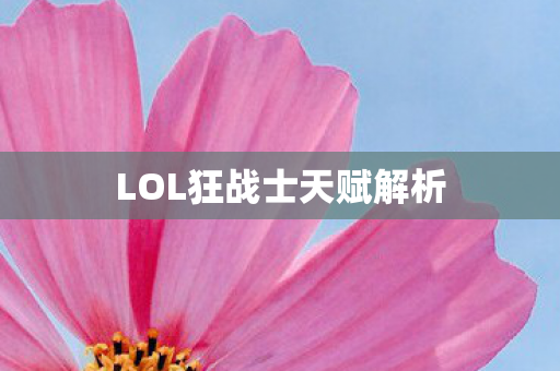 LOL狂战士天赋解析图片