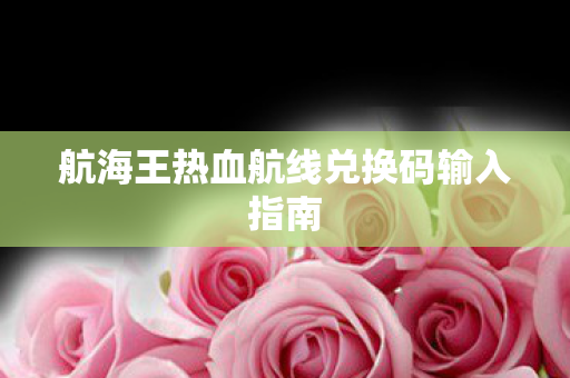 航海王热血航线兑换码输入指南图片