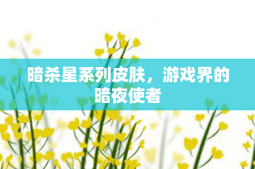 游戏界的暗夜使者图片