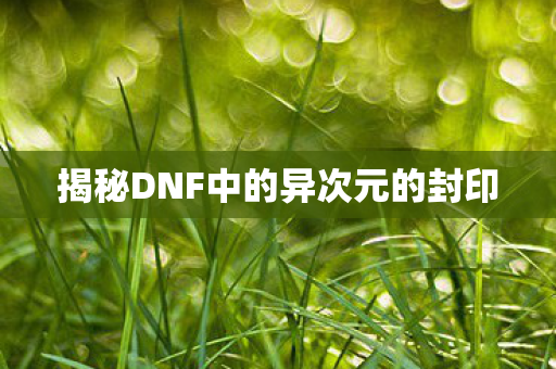 揭秘DNF中的异次元的封印图片