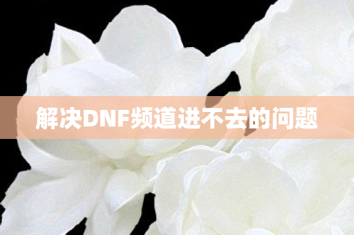 解决DNF频道进不去的问题图片