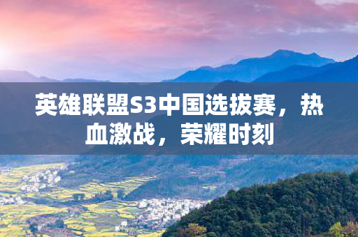 英雄联盟S3中国选拔赛图片