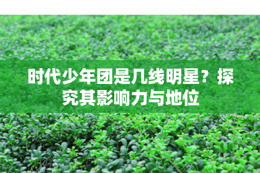 时代少年团是几线明星图片