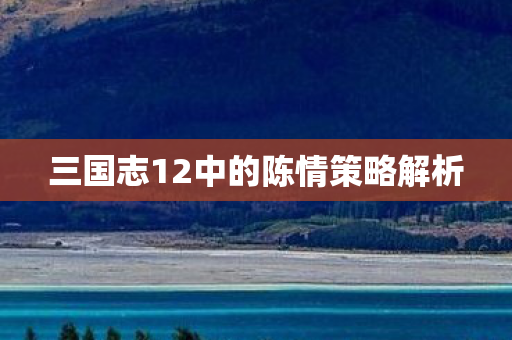 三国志12中的陈情策略解析图片