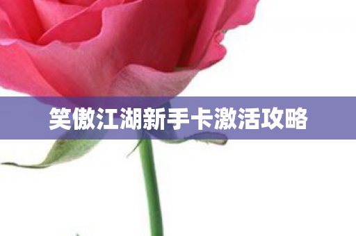 笑傲江湖新手卡激活攻略图片