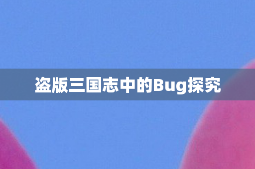盗版三国志中的Bug探究图片