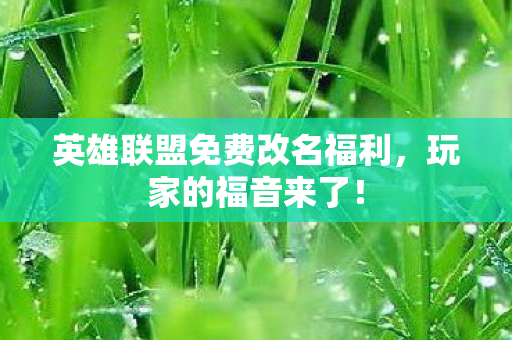 英雄联盟免费改名福利图片