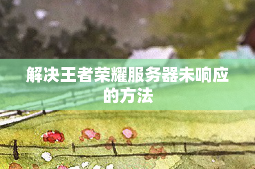 解决王者荣耀服务器未响应的方法图片