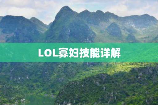 LOL寡妇技能详解图片