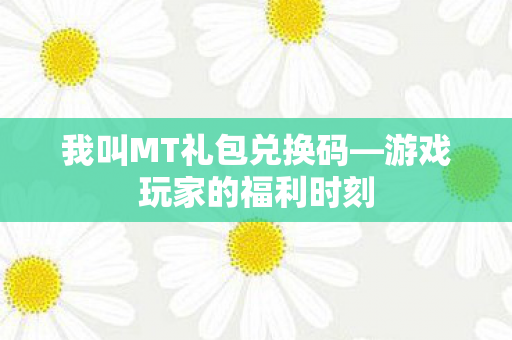 我叫MT礼包兑换码图片