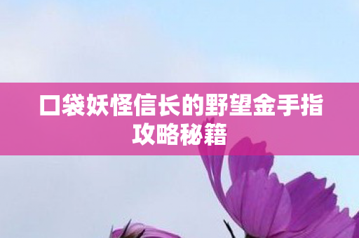口袋妖怪信长的野望金手指攻略秘籍图片