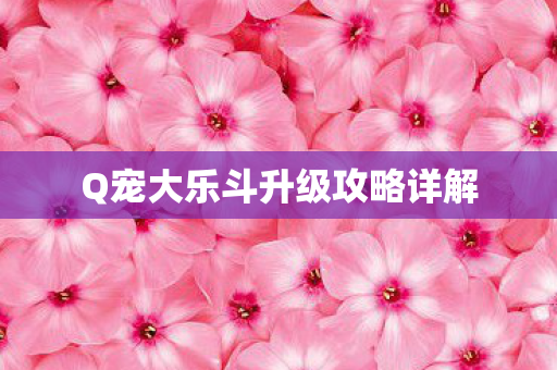 Q宠大乐斗升级攻略详解图片