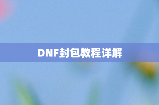DNF封包教程详解图片