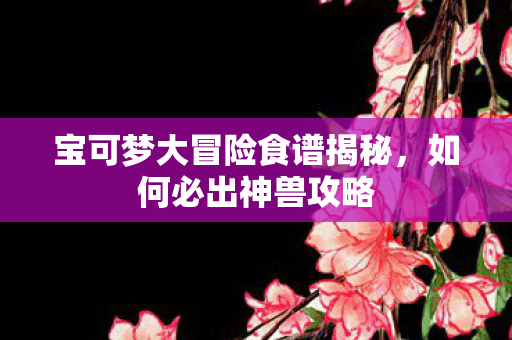 宝可梦大冒险食谱揭秘图片