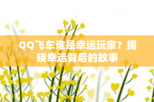 QQ飞车谁是幸运玩家图片