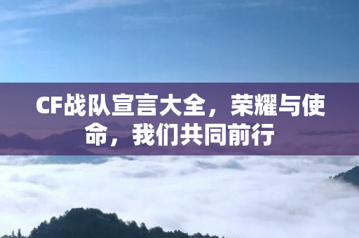 CF战队宣言大全图片