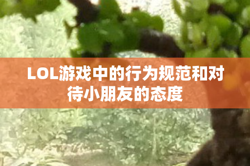 LOL游戏中的行为规范和对待小朋友的态度图片