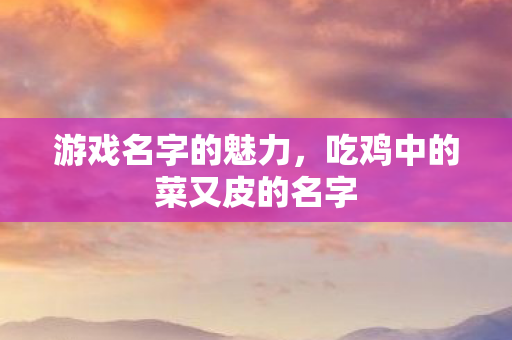 吃鸡中的菜又皮的名字图片