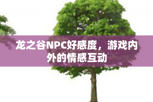 龙之谷NPC好感度图片