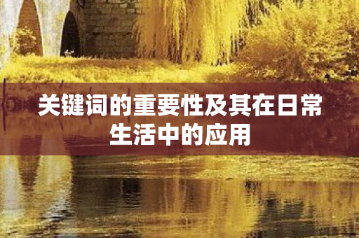 关键词的重要性及其在日常生活中的应用图片