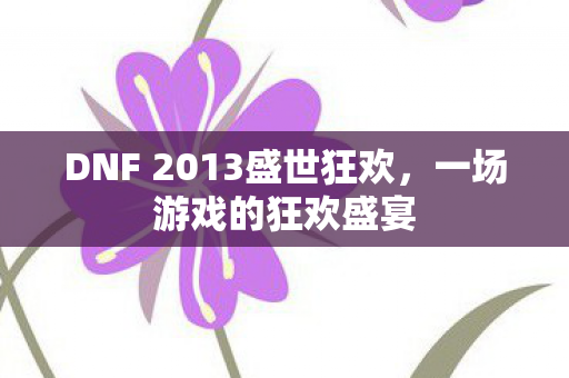 DNF 2013盛世狂欢图片