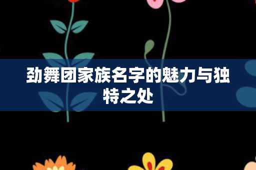 劲舞团家族名字的魅力与独特之处图片