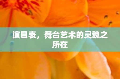 舞台艺术的灵魂之所在图片