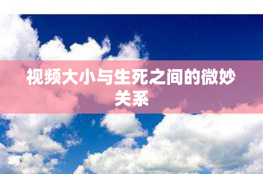 视频大小与生死之间的微妙关系图片