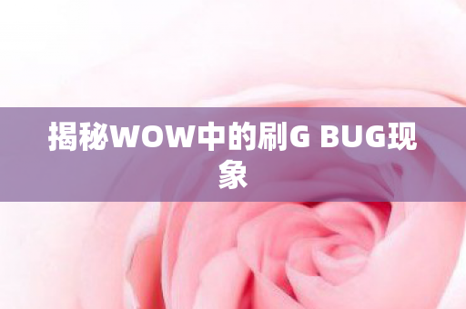 揭秘WOW中的刷G BUG现象图片