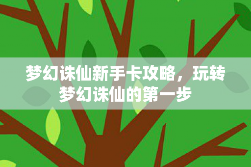 玩转梦幻诛仙的第一步图片