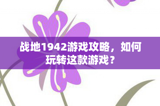 战地1942游戏攻略图片