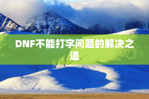 DNF不能打字问题的解决之道图片