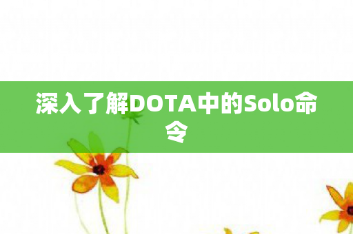 深入了解DOTA中的Solo命令图片
