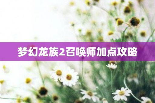 梦幻龙族2召唤师加点攻略图片