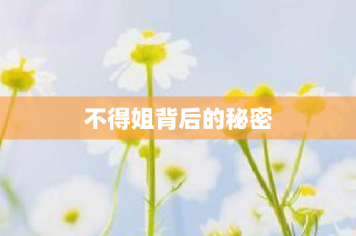 不得姐背后的秘密图片