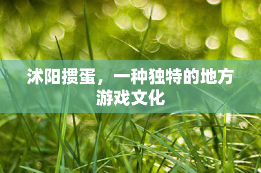 一种独特的地方游戏文化图片