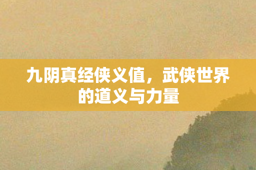 武侠世界的道义与力量图片