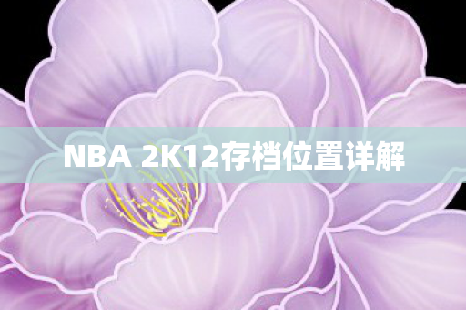 NBA 2K12存档位置详解图片