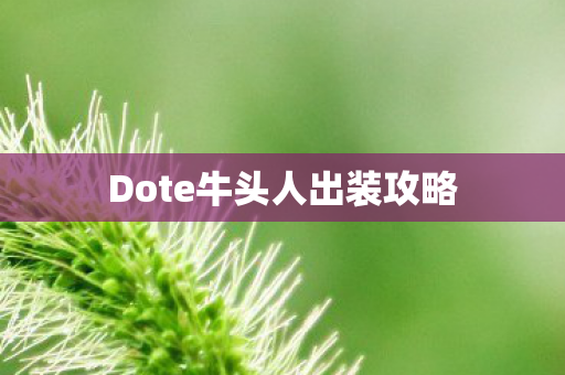 Dote牛头人出装攻略图片