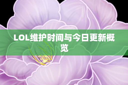 LOL维护时间与今日更新概览图片