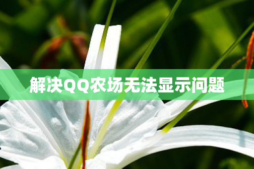 解决QQ农场无法显示问题图片