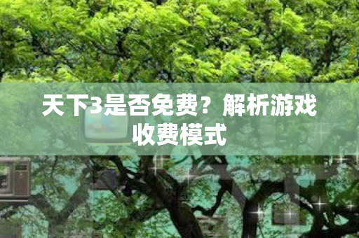 解析游戏收费模式图片