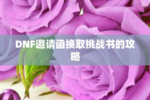 DNF邀请函换取挑战书的攻略图片